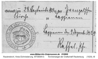 Rauterskirch, Kreis Elchniederung 