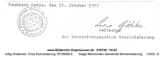 Adlig Grieteinen, Kreis Elchniederung 