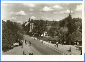 Gumbinnen, Stadt, Kreis Gumbinnen Königsplatz Gumbinnen, Blick über die Königsbrücke II 