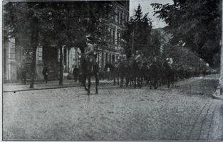Tilsit, Stadt, Stadtkreis Tilsit Tilsit, Russische Kavallerie zieht ein Tilsit, Erster Weltkrieg, russische Besetzung und Befreiung 1914