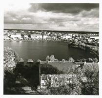 Ortelsburg, Stadt, Kreis Ortelsburg Ortelsburg, Blick über den Haussee auf die Stadt II Ортельсбург, вид через Хаусзее на город, II