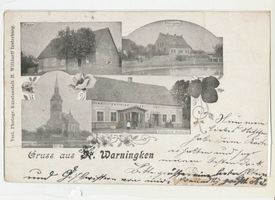Steinkirch, Kreis Schloßberg Groß Warningken, Schule, Pfarrhaus, Kirche, Gasthaus 