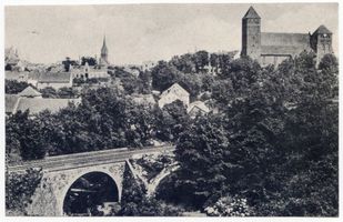 Rastenburg, Stadt, Kreis Rastenburg Rastenburg, St. Georg und Eisenbahnbrücke VIII Rastenburg, St. Georg