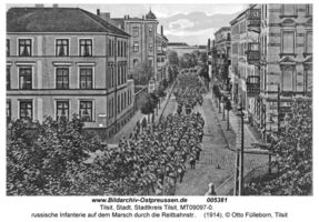 Tilsit, Stadt, Stadtkreis Tilsit Reitbahnstraße Tilsit, Erster Weltkrieg, russische Besetzung und Befreiung 1914