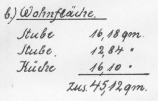 4 Bauzeichnungen eines Wohnhauses mit Stall für 40-60 Morgen in Grundrissen und Querschnitten Bl. 7 - Wohnfläche 4 строительных чертежа жилого дома со скотным сараем на 40-60 моргенов в планах и поперечных разрезах, лист 7 — жилая площадь