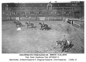 Tilsit, Stadt, Stadtkreis Tilsit Bahnhofstraße Tilsit, Dragoner-Kaserne in der Bahnhofstraße