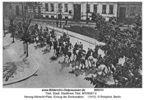 Tilsit, Stadt, Stadtkreis Tilsit Herzog-Albrecht-Platz Tilsit, Herzog-Albrecht-Platz, Brunnen