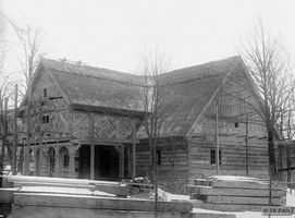 Königsberg (Pr.), Stadtkreis Königsberg Königsberg, Freilichtmuseum der Provinz Ostpreußen - Vorlaubenhaus vom Typ Marschland aus Bordehnen im Bau II