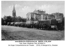 Tilsit, Stadt, Stadtkreis Tilsit Am Anger (sp. Adolf-Hitler-Straße) Tilsit, Erster Weltkrieg, russische Besetzung und Befreiung 1914